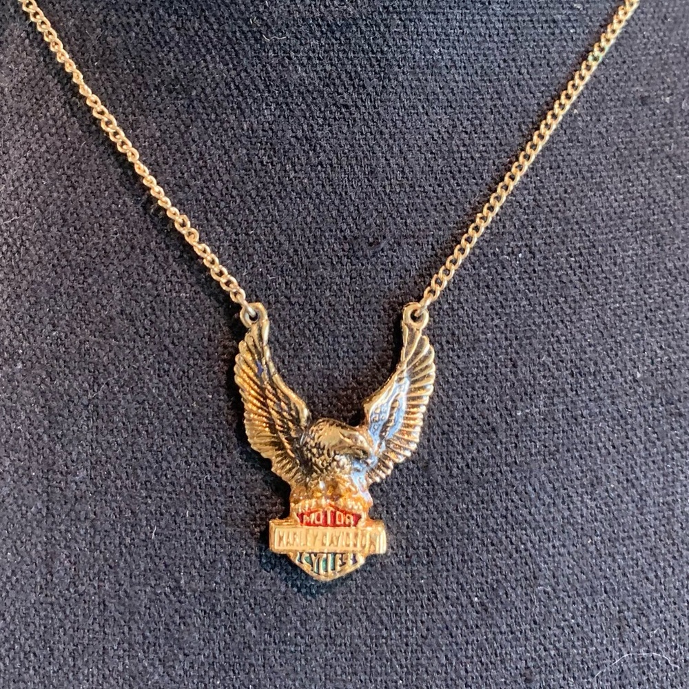 Harley-Davidson Eagle necklace, vintage 1976